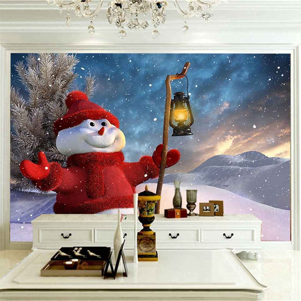 Adesivo Murale 3D Pupazzo Di Neve 77x200 Cm – Autoadesivo Rimovibile Per Porta, Camera, Soggiorno, Natale