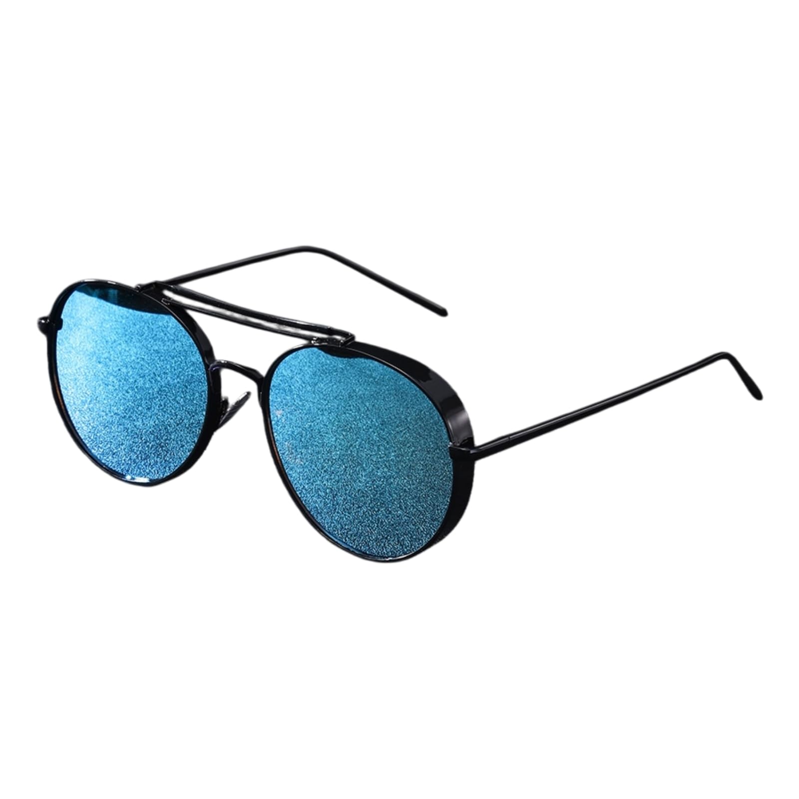 Occhiali da Sole A Doppio Ponte in Metallo Sottile Lente Specchio Retro Leggeri All'aperto