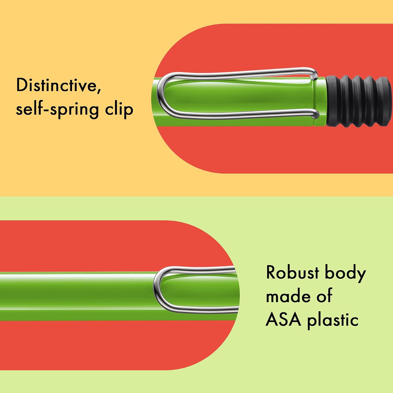 Lamy safari green - Ballpoint Pen with ergonomic grip & line width M - for pleasant long writing - made of robust ASA plastic – including large capacity refill M 16 in blue image 4