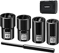 Vista 10 de toolant Kit extractor de pernos de impacto de 46 piezas, kit de herramientas de llave para quitar pernos y tuercas, extractor de pernos despojados