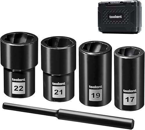 Miniatura 10 de toolant Kit extractor de pernos de impacto de 46 piezas, kit de herramientas de llave para quitar pernos y tuercas, extractor de pernos despojados