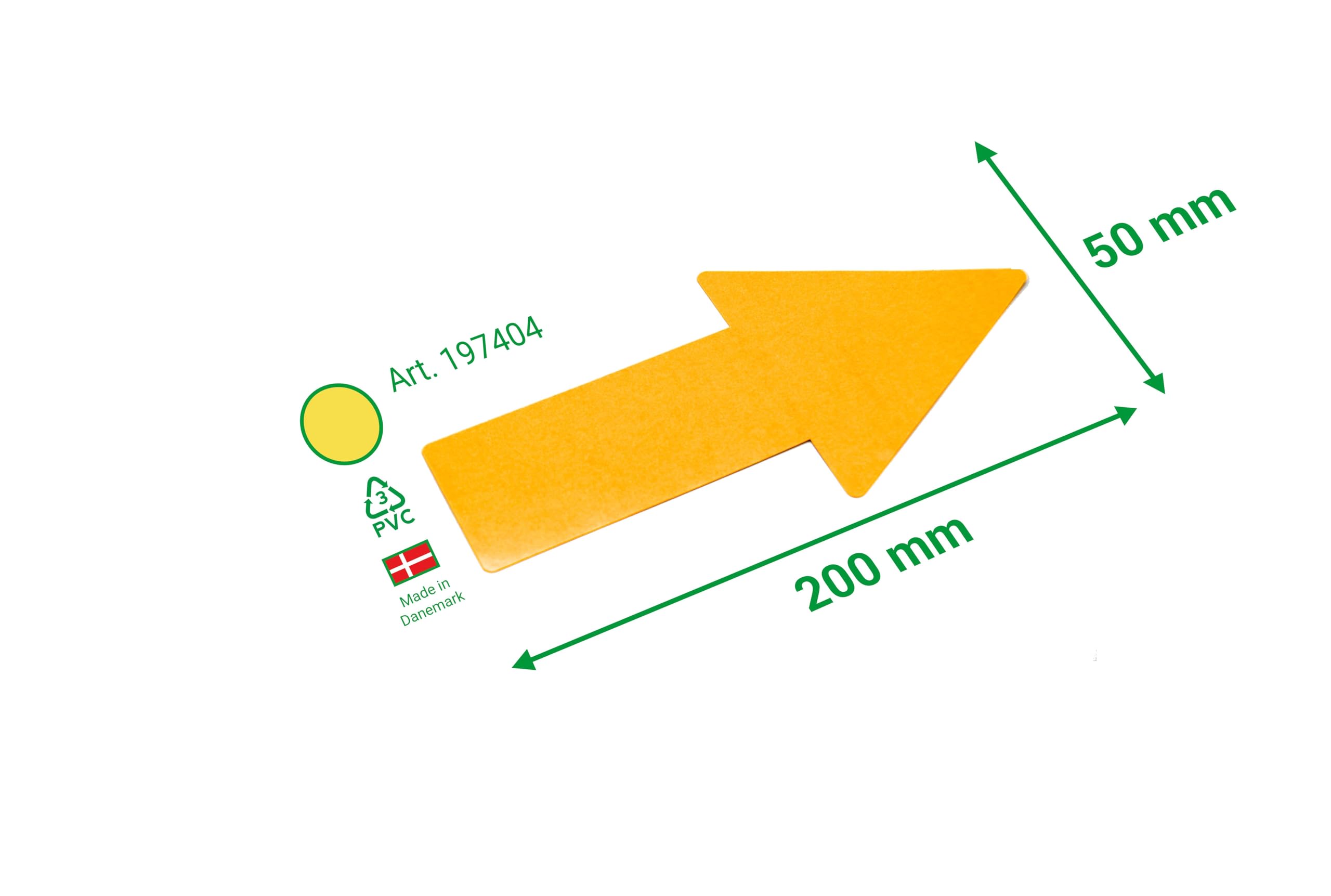 10 Frecce Adesive Pavimento Gialle 21x21 Cm - Antiscivolo - Foto 2