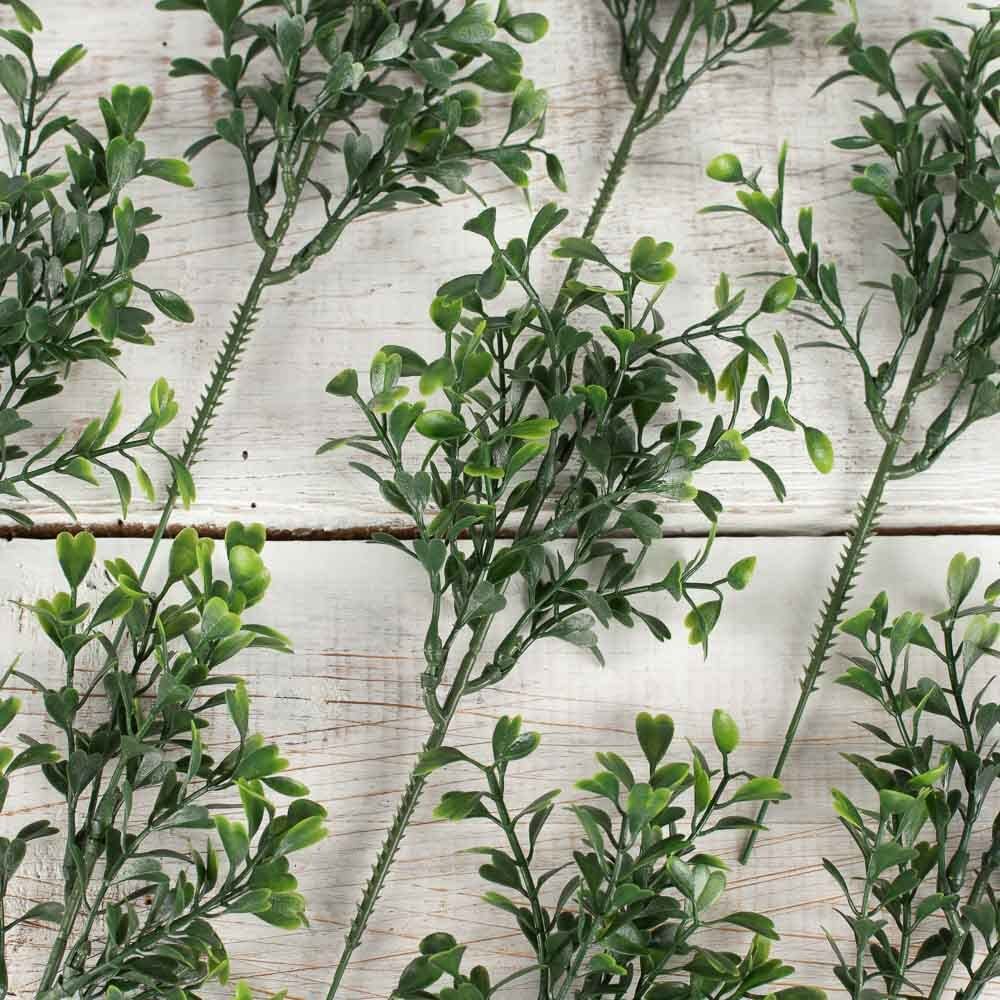 Factory Direct CraftPack of 12 Traditional Boxwood Artificial Greenery Picks 8" Weatherproof Plastic Boxwood Picks for Indoor or Outdoor Flower Arrangements Memorial Work Wreaths or Porch Pots