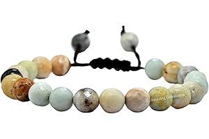 Adjustable, Faceted Beaded Mexican Amazonite Bracelet