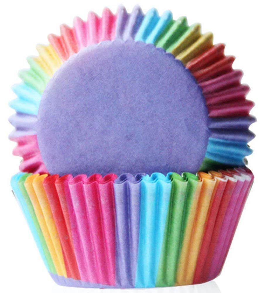 100 pcs Muffin Cupcake Wrapper Paper Cases Liners Cups (Colorful)