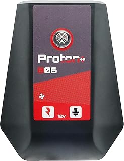 12 Volt Battery Powered Electric Fence Energiser, Proton B06 10Km Max Distance, 0.6 Joule Output, Manufactured in the UK, Weatherproof Kit Includes Leads. For Horses, Poultry, Sheep and All Livestock