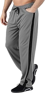 Sponsored Ad - Gopune Men's Jogger Sweatpants Breathable Running Gym Athletic Mesh Pants Open Bottom