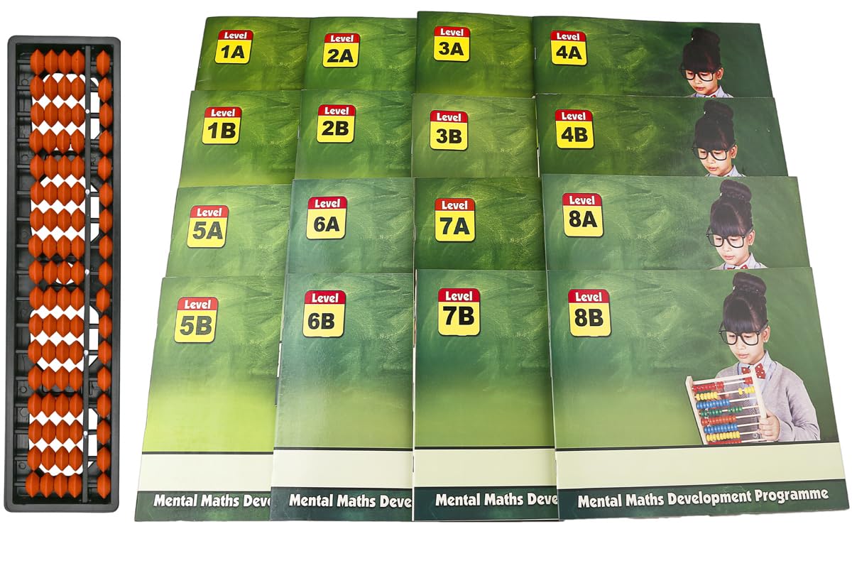 Math Explorer Set: Abacus Books for Kids - Levels 1A,1B,2A,2B,3A,3B,4A,4B,5A,5B,6A,6B,7A,7B,8A and 8B with 17-Rod Abacus Tool Red (1 to 8) (B0CNRCG3Z5) Amazon Price History, Amazon Price Tracker