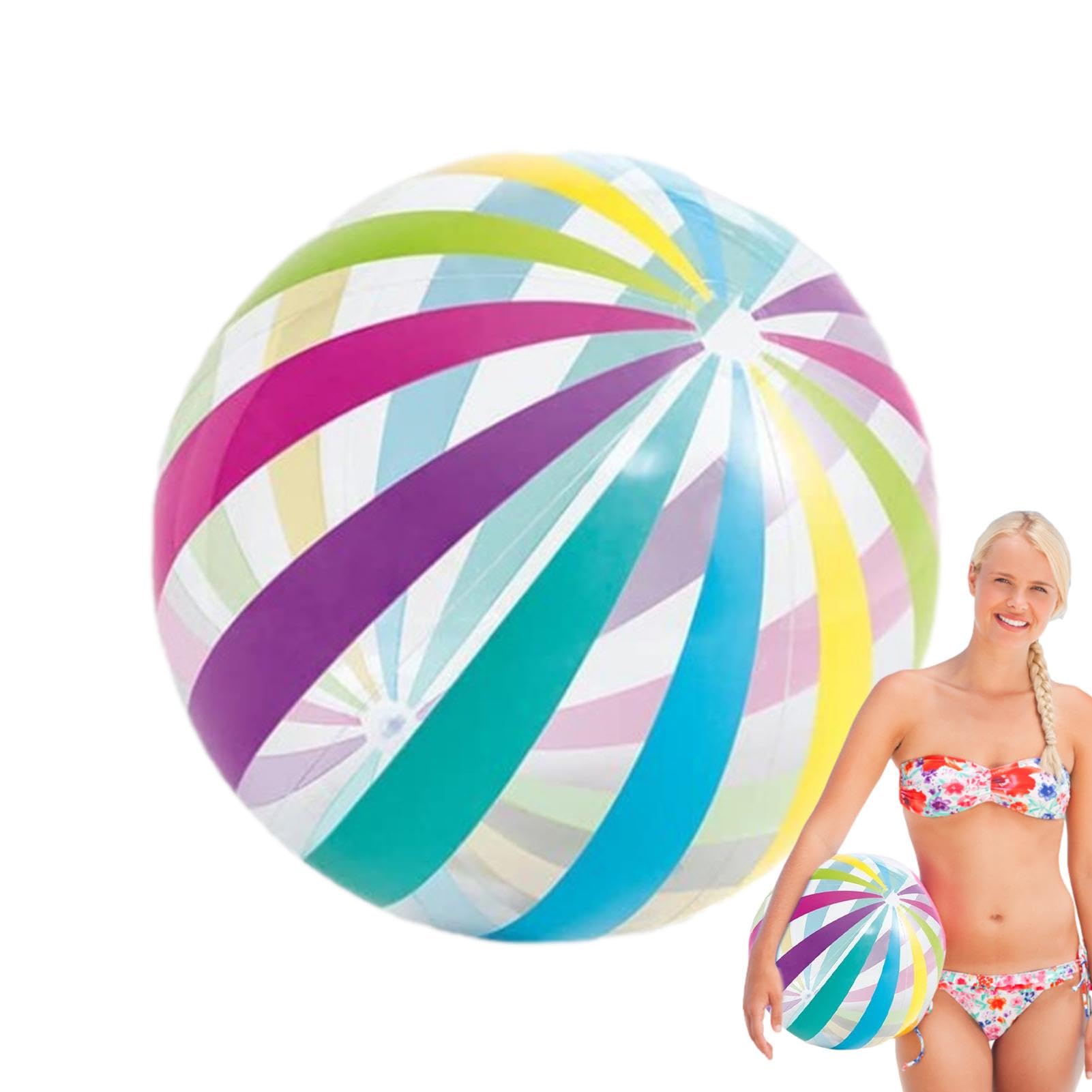 pelota de playa - pelota inflable colorida, divertidos juguetes de playa para niños | Pelota de playa inflable gigante, juegos interactivos de piscina, flotador de piscina para juegos acuáticos al air