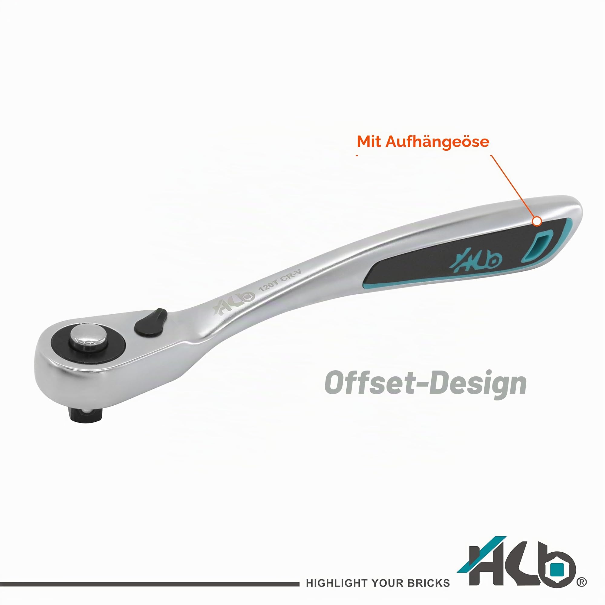 HB 168-teiliger Steckschlüsselsatz AKM002-G mit 120-Zahn Offset Ratschen 1/2" 3/8" 1/4" Umschaltknarren Schnelllöseknopf Profi Werkzeugset CR-V Stahl Blasformkoffer Garage Werkstatt Made in Taiwan