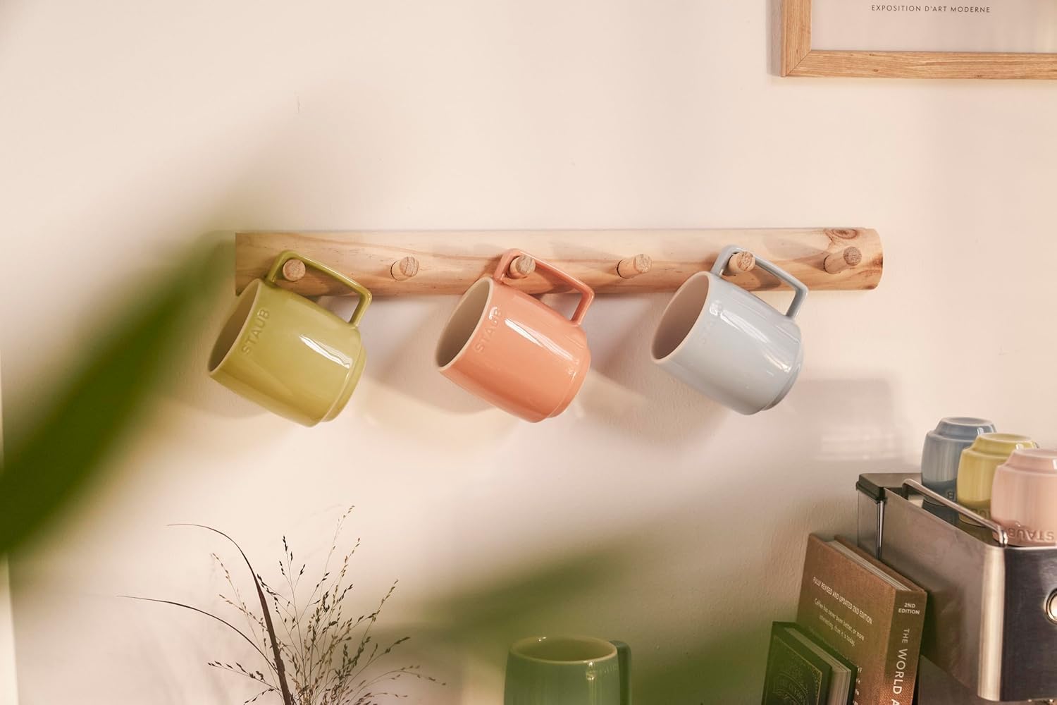 STAUB Ceramique Macaron Mugs Set of 6 Mixed Colours 350ml Dishwasher and Microwave Safe Stackable Ceramic Mixed