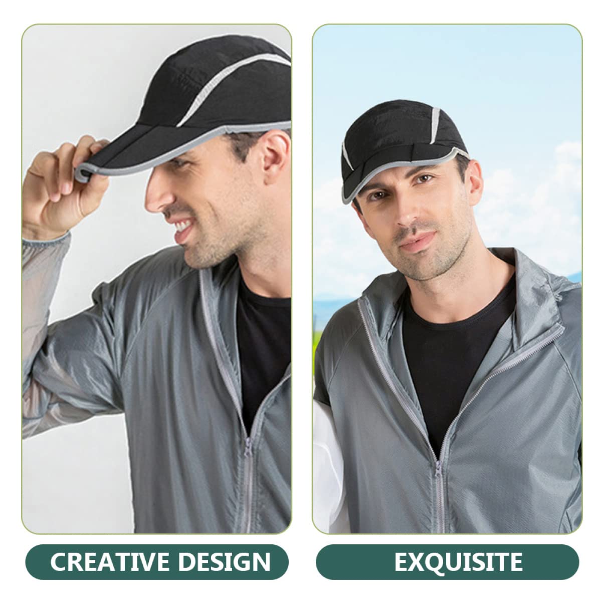 Baseball Kappe Kappen für Männer taillierte Hüte für Männer Mütze Männer Sonne Sporthüte für Männer Schirmmützen für Damen laufende Mütze Sporthut laufende Kappen Nylon Black