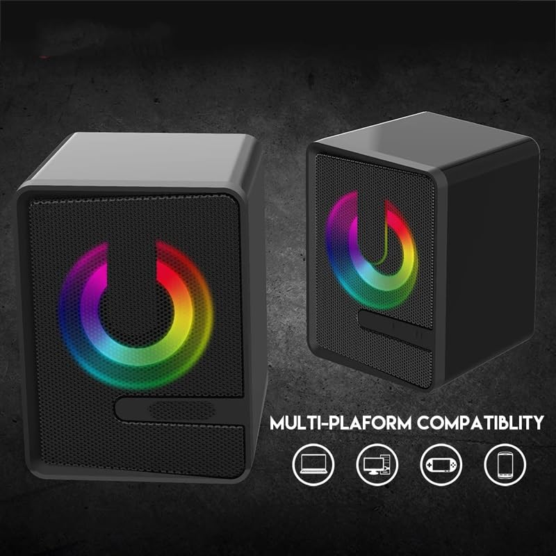 Altavoz de ordenador con cable subwoofer portátil mini RGB para PC 2