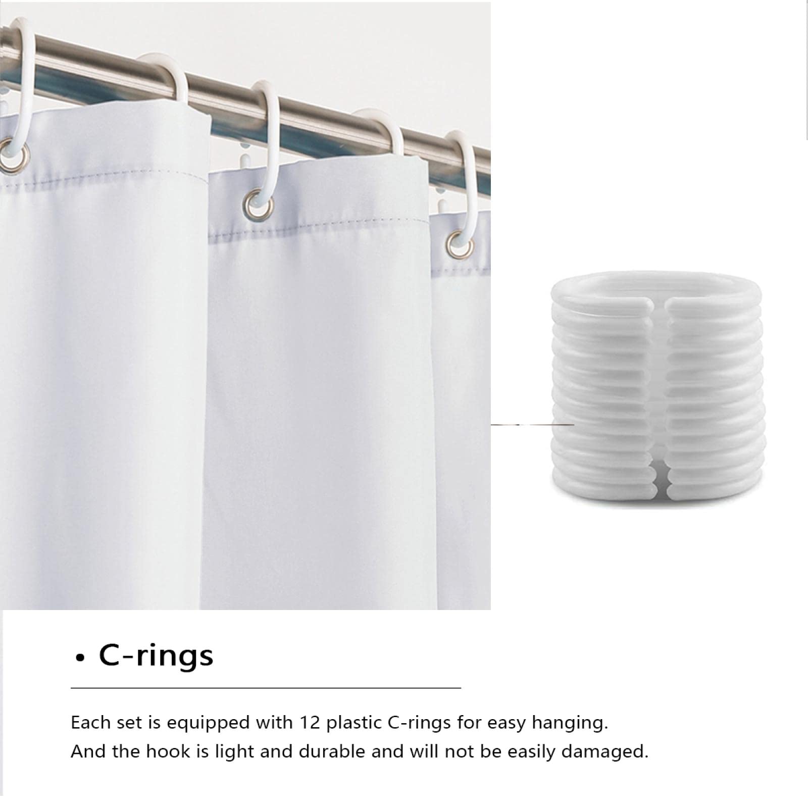 Tenda da doccia modello rotondo Set di tende da doccia blu marrone per arredamento del bagno impermeabile lavabile in tessuto vasca da bagno tenda doccia W220xL200cm