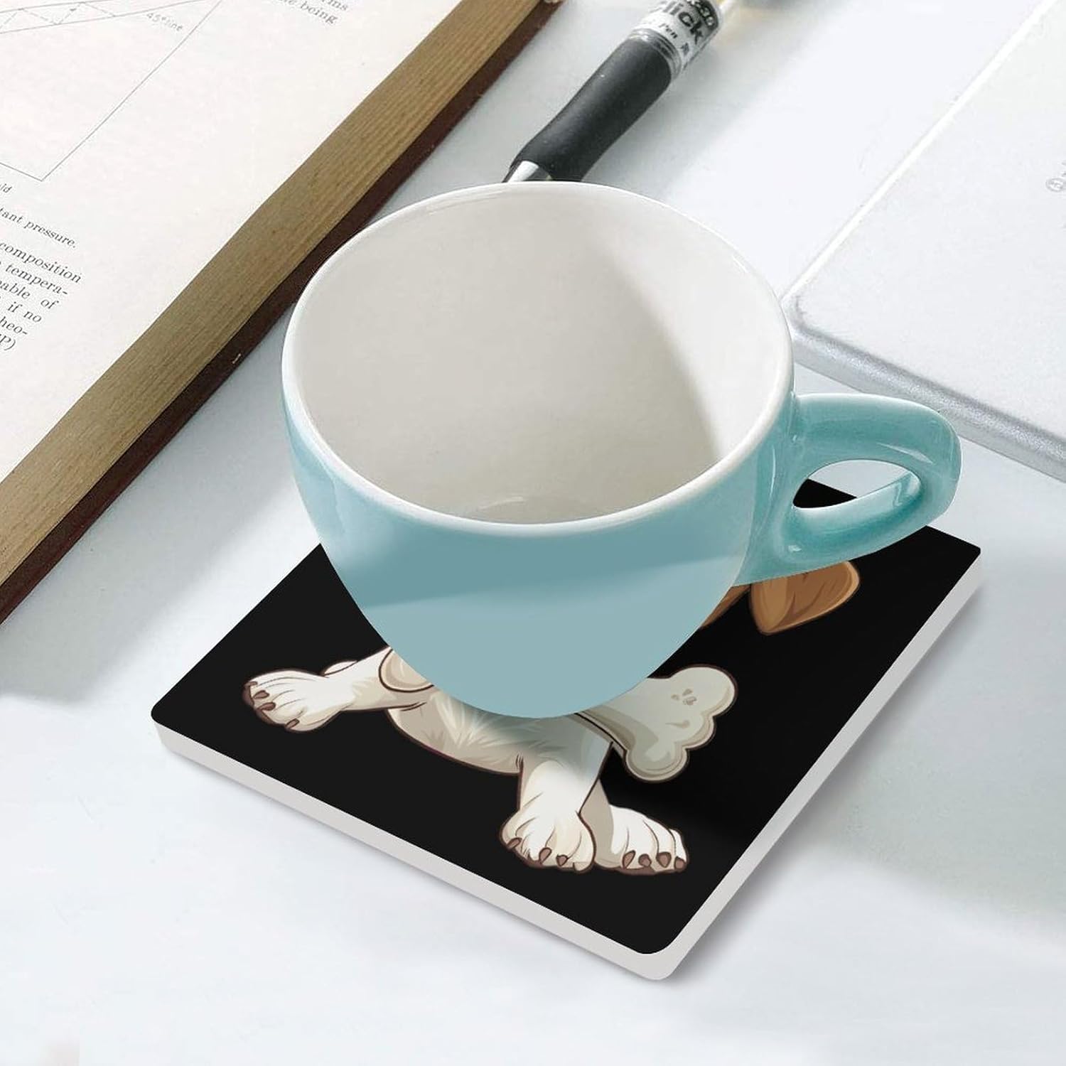 Jack Russell Terrier Dog Funny Ceramic Coasters for Drink Absorbent Cup Holders Tabletop Protection