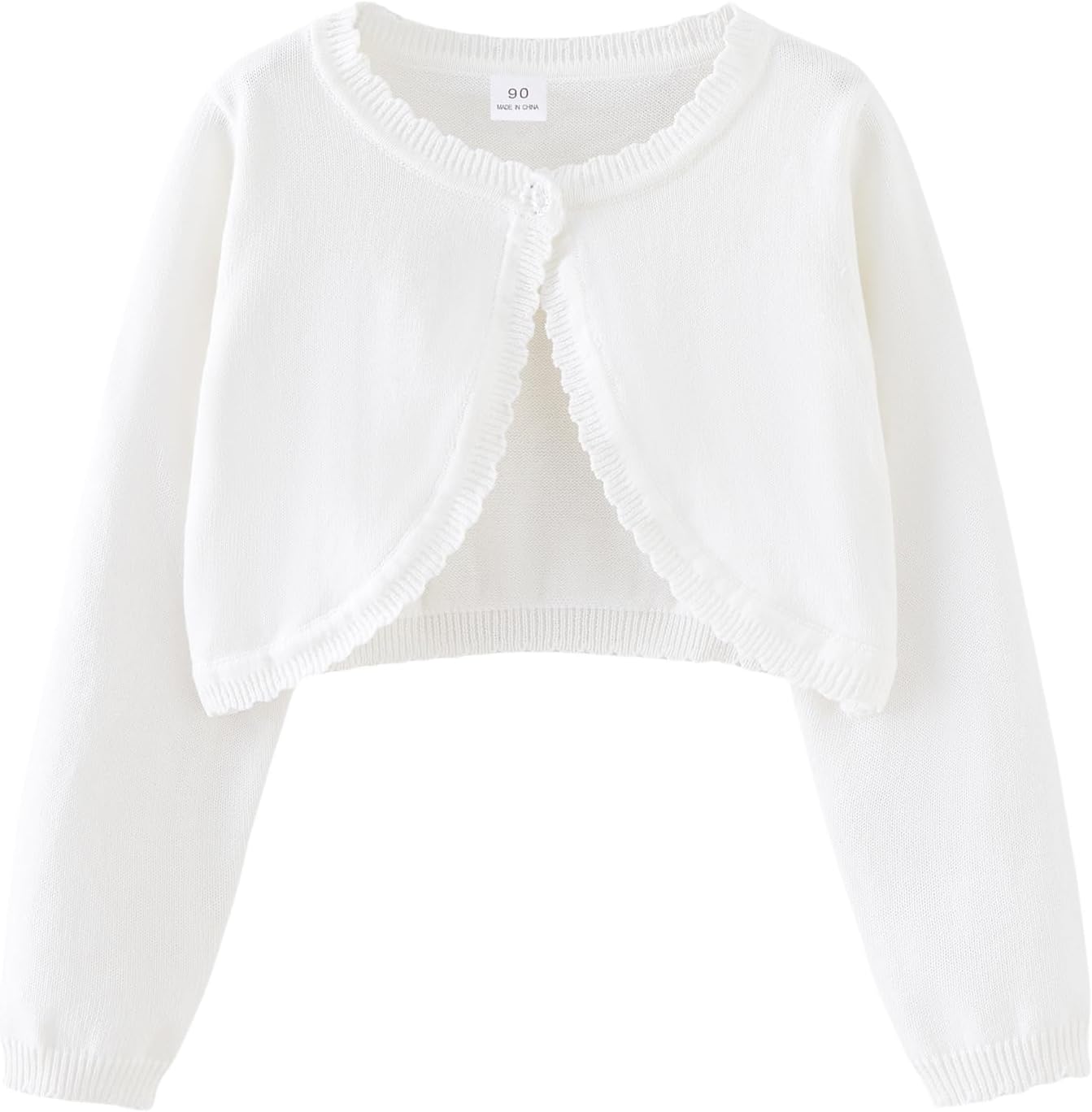 Girls Long Sleeve Bolero Cardigan Kids Cropped Shrug Knit Sweaters 1-14 Years