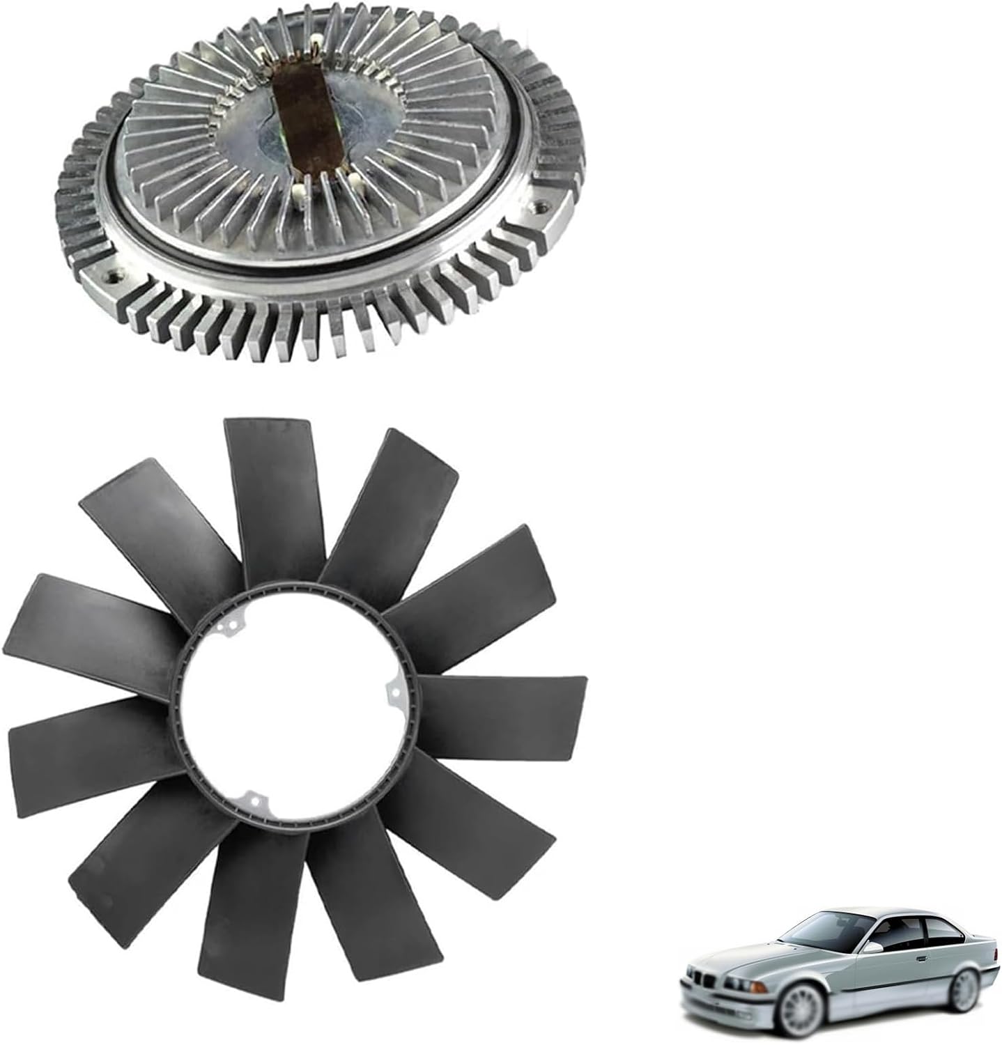 munirater Cooling Fan Blade & Fan Clutch Kit Replacement for 328i 1996-2000 528i Replacement for 1997-2000