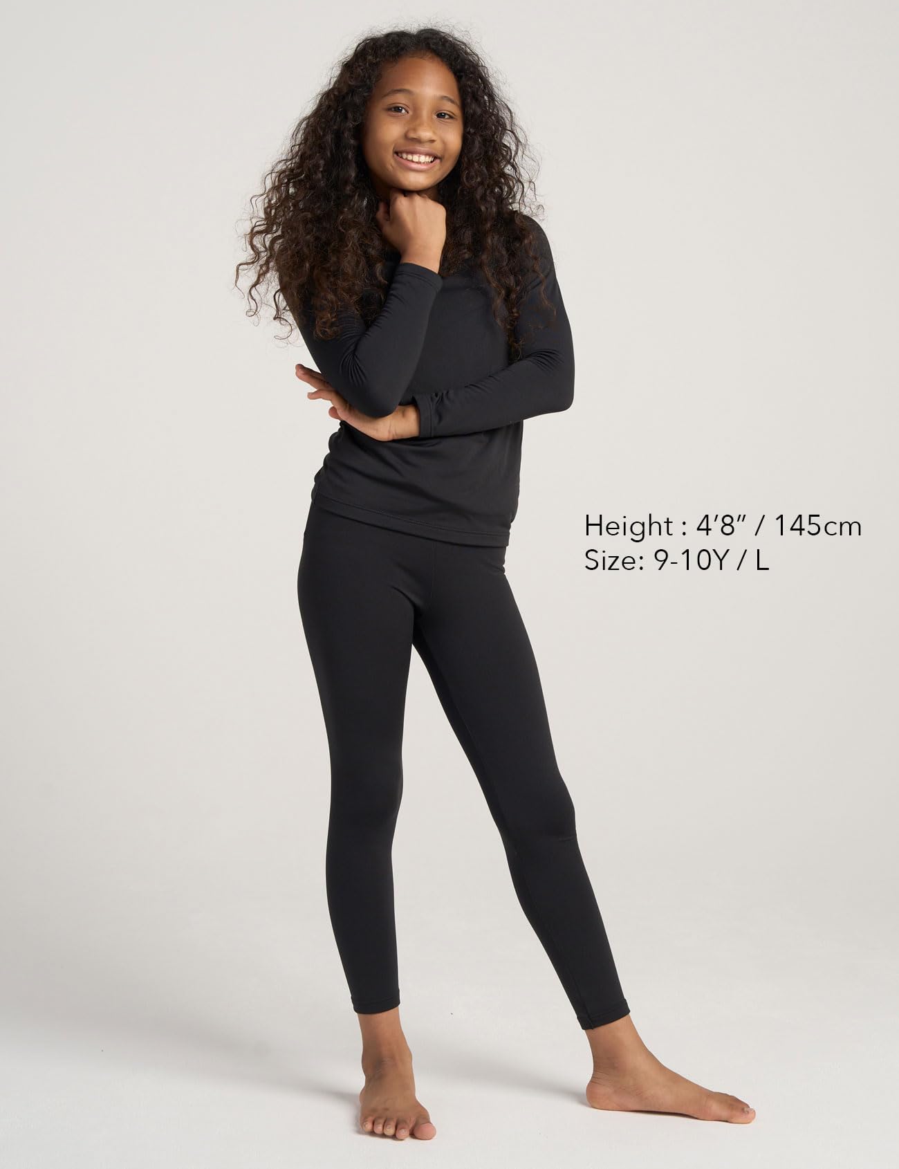 LAPASA Bambina Set Termico Intimo Maglia a Manica Lunghe e Pantaloni Inverno Strato Base Due Pezzi G03