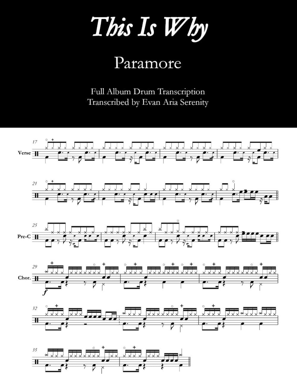 Paramore - This is Why: Full Album Drum Transcription (JDS Drum Transcription Books)