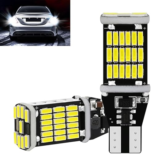 Poktlife 2 luces LED de marcha atrás súper brillantes 921, alta potencia, 45SMD-4014 chipsets, más recientes 921 912 906 W16W T15 para luces de
