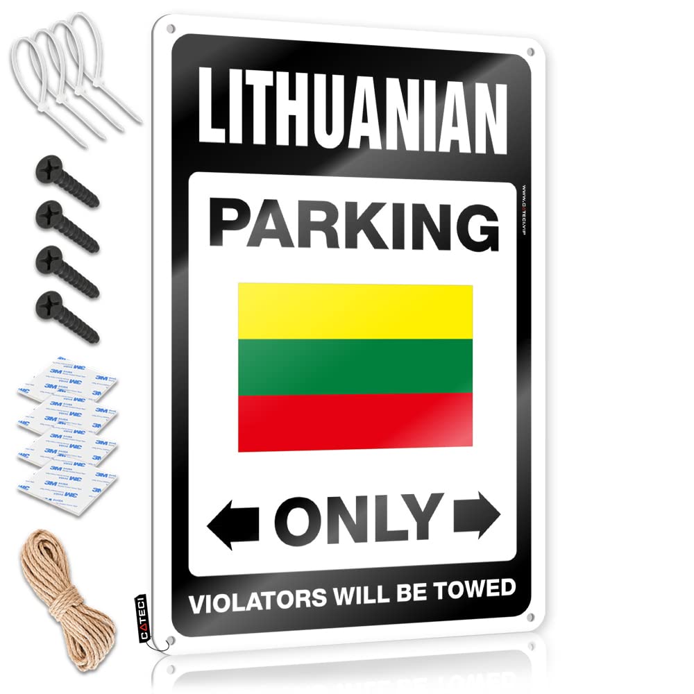 Pool Signs And Decor Outdoor Lithuanian Parking Only Tin Sign(20X30CM)