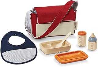 PlanToys Baby Doll Feeding Playset (3499) | Sustainably Made from Rubberwood and Non-Toxic Paints and Dyes