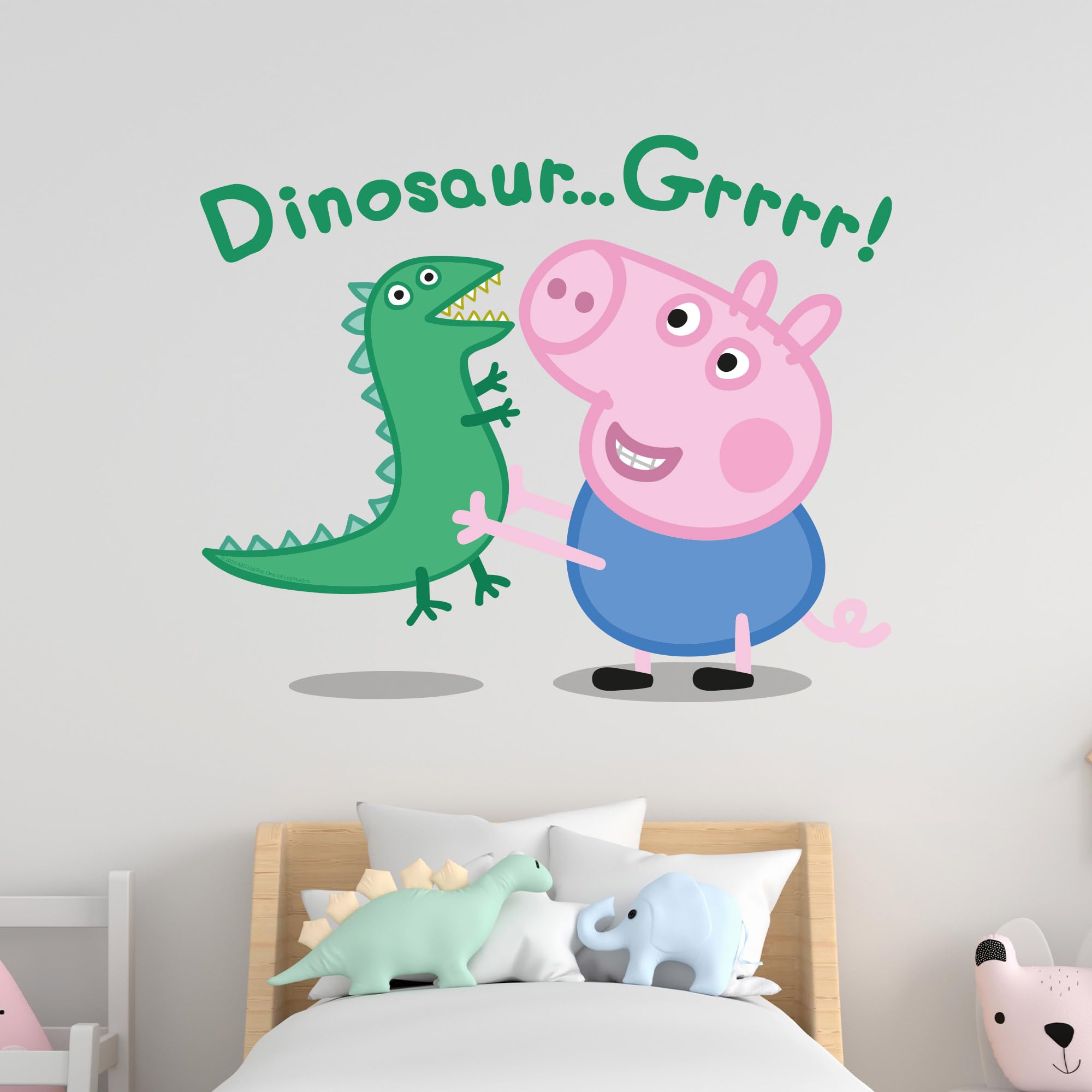Peppa Pig Wall Sticker - George Dinosaur ... Grrr! Wall Decal Kids Art (60cm Width x 50cm Height)