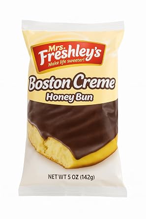 Mrs Freshlys Boston Creme Honey Buns -Pack of 12