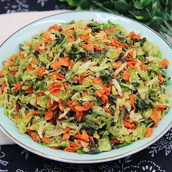 Mixed Freeze-dried Dried Vegetables 250g/bag, Dehydrated Dried Vegetable Slices, Carrots, Green Cabbage, Korean Dishes, Pure Vegetables, Salad Noodles, Vegetable Soup and Cooking Ingredients (50g)
