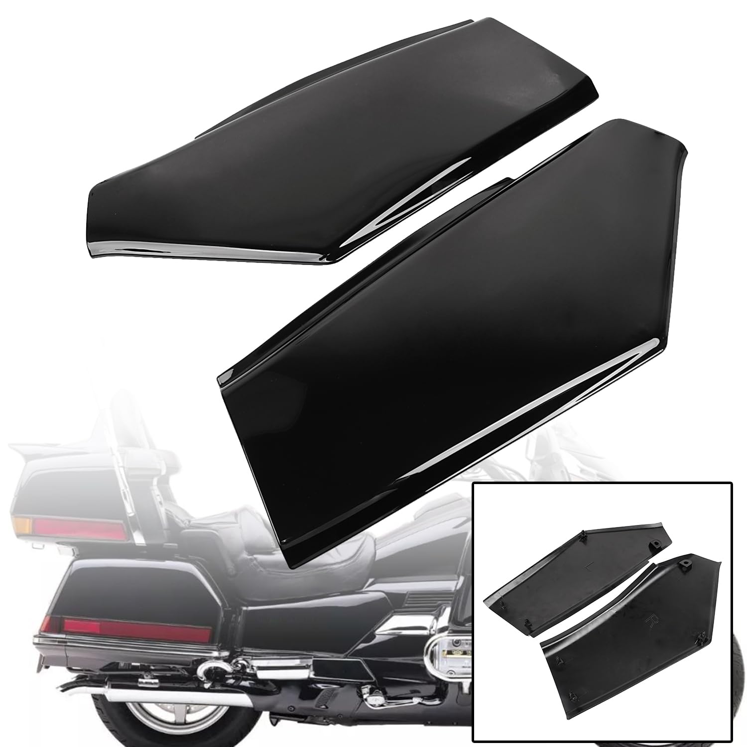 Cubierta del panel de corte lateral Negro brillante Para H-onda GL1500 Goldwing GL1500SE GL1500A 1988-2000