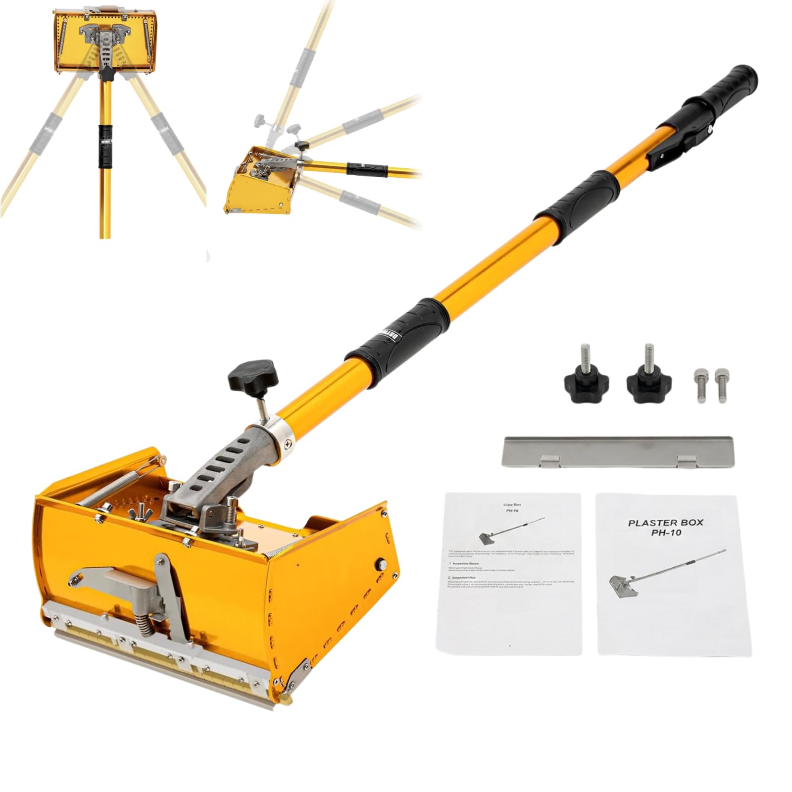 Boîte De Finition Enduit Placo Kit Outils Plaquiste Avec Manche Réglable Banjo Placo Bazooka Plaquiste 105-168cm Pour Murs Et Plafonds Masticage Mastic Murs Plafonds Maisons Bricoler
