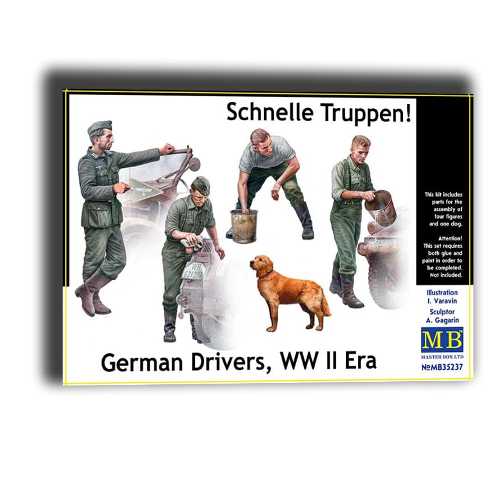 Master Box 35237 1/35 Model Kit ofSchnelle Truppen. German Drivers, WW II Era