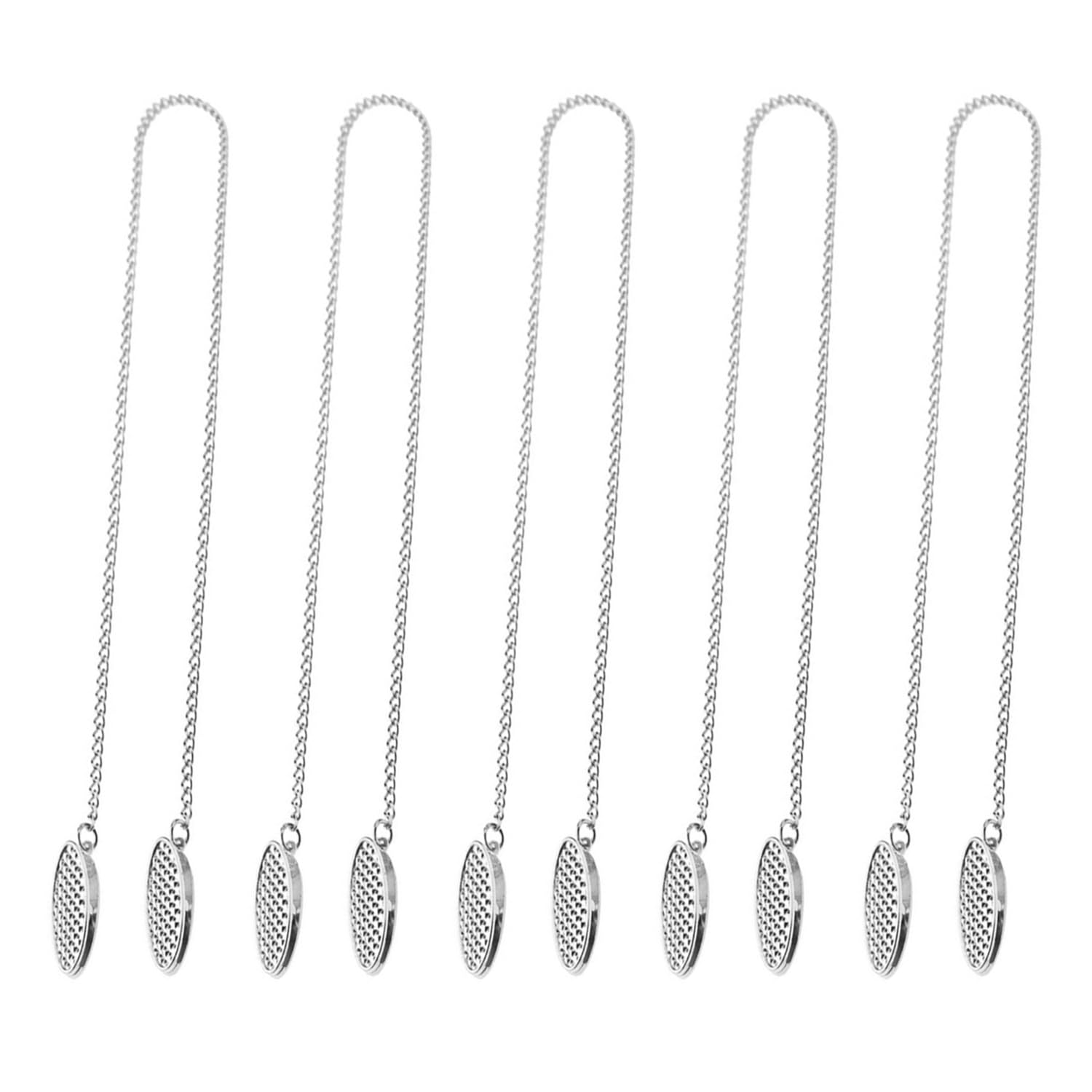 SYEYCW 5 Pcs Napkin Chains, 56cm Napkin Neck Chain with Clips, Portable Metal Fixing Clips for Towel Apron Bibs, Serviette Holder Neck Accessory, for Home, Cafes, Restaurants, Hotels, Silver