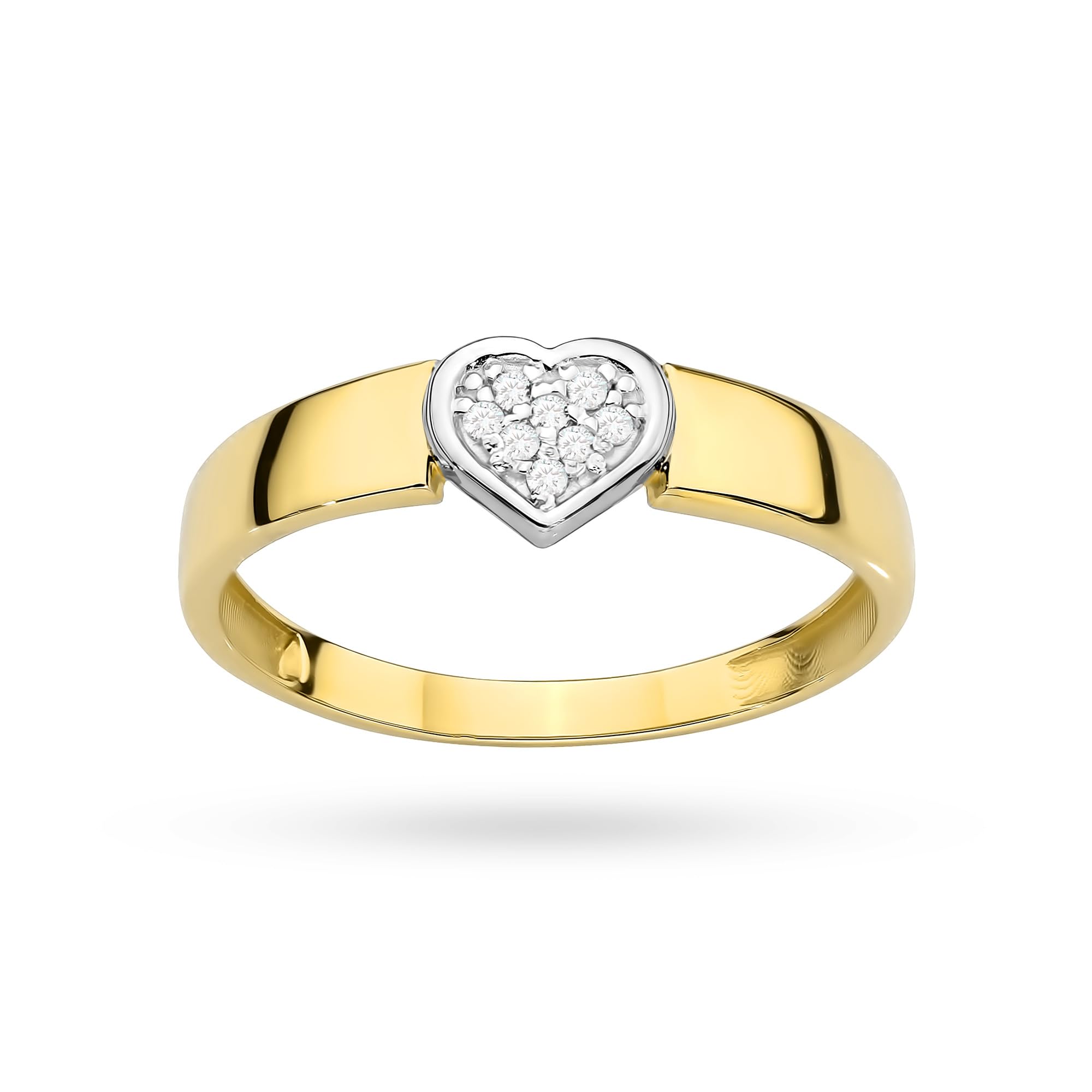 MARKO Goldring Damen 333 Echtgold mit Herz und funkelnden Steinen – Ring Gold Damen 8 Karat, Verlobungsring Damen, Promise Ring, Goldschmuck