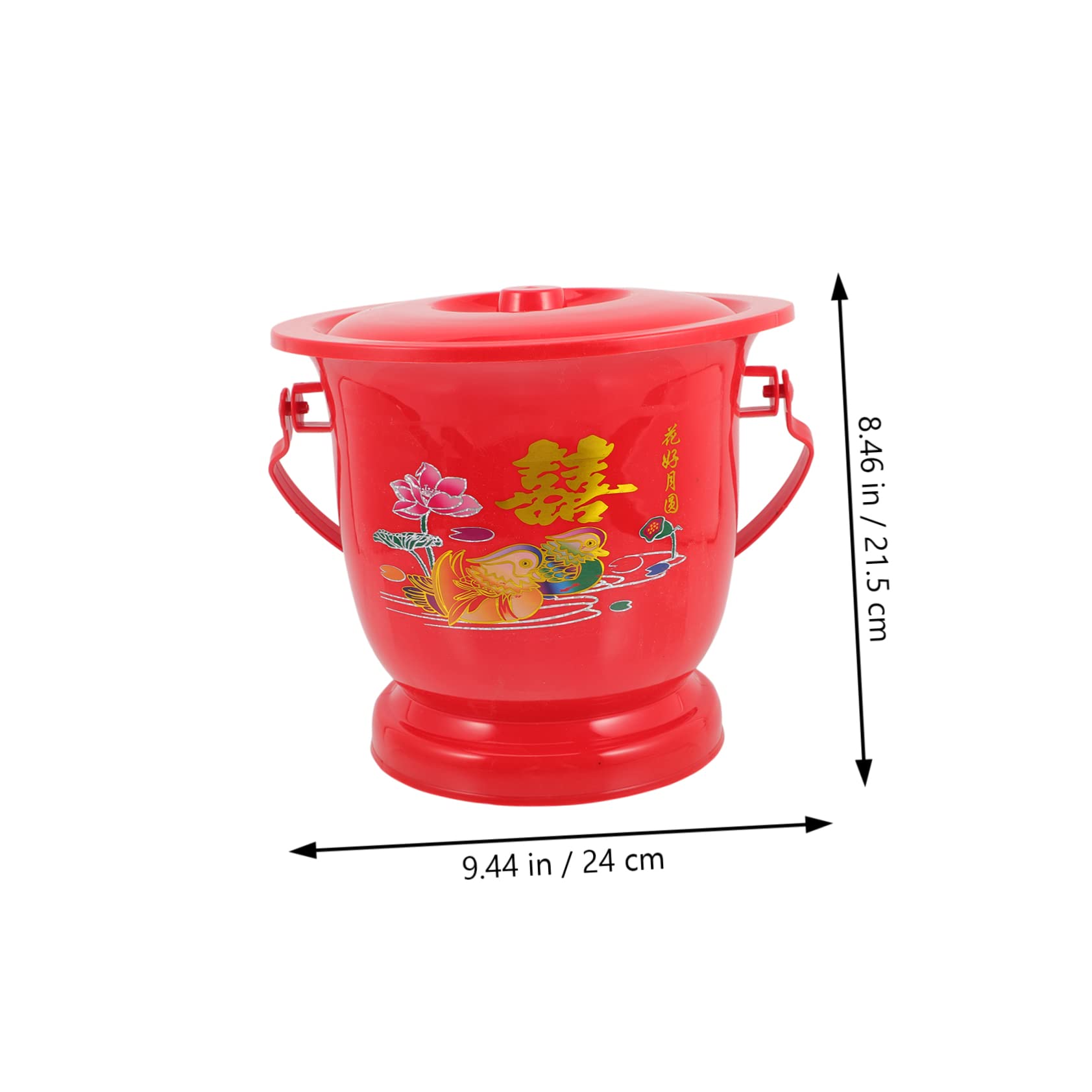 Orinal Portátil Rojo de Plástico Tapa, Ligero y Estable