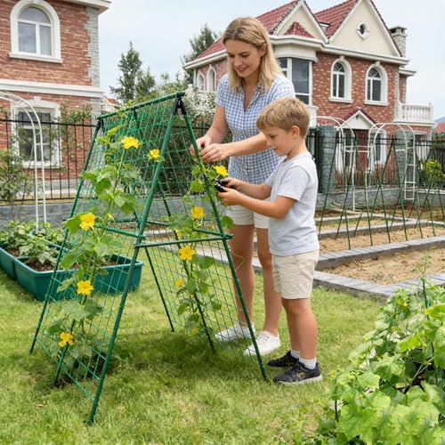 Marco triangular plegable para verduras y plantas de jardín 7