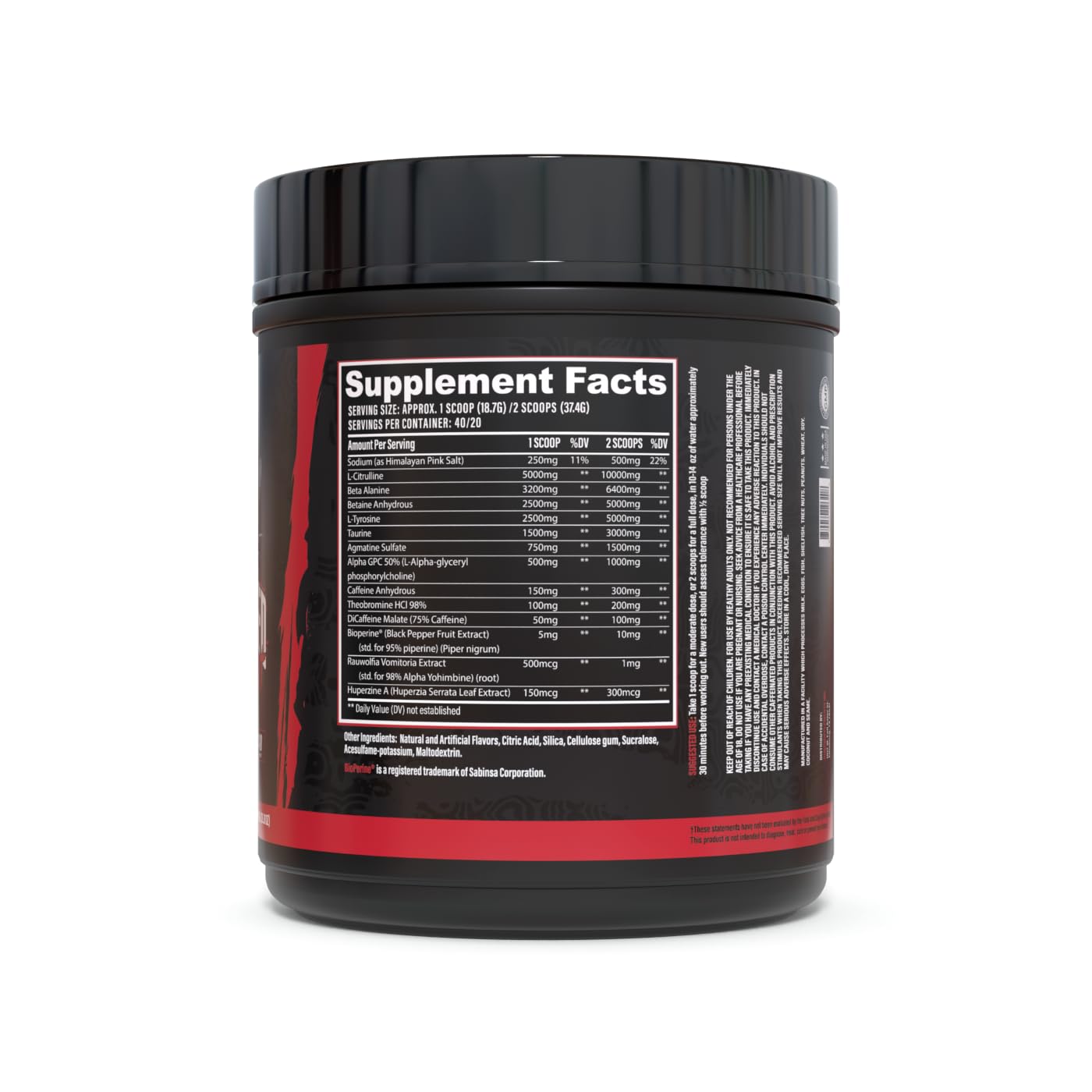 Wrecked Pre Workout Powder, Advanced Formula, Boosts Energy, Focus, Pumps & Performance, Per 2 Scoops: 10g L-Citrulline, 6.4g Beta Alanine, 5g Tyrosine, 1g Alpha GPC, 300mg Caffeine Anhydrous & More — Amazon image 7