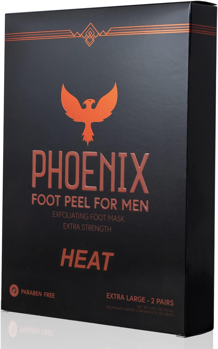 (Pack of 2) Phoenix Foot Peel for Men - Extra Large - Extra Strength - Cinnamon - Exfoliating Dry Feet Treatment - Callus Remover - Paraben and Fragrance Free -