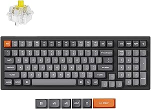 Keychron K4 Max QMK Wireless Custom Mechanical Keyboard, RGB Hot Swappable 96% Layout Tri-Mode Bluetooth 5.1/2.4G/USB-C Programmable, Super Banana Switch NKRO Gaming Keyboard for Mac/Windows/Gamers