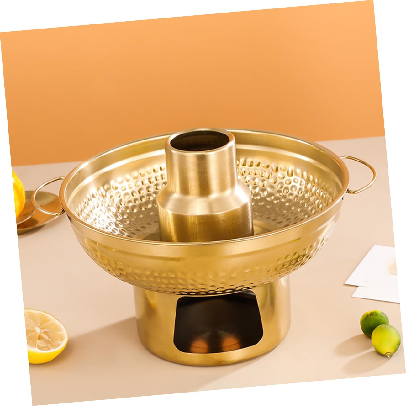Pentola Per Fonduta Dessert in Acciaio Inox 20 Cm Fondo Rapido Conduzione Calore, Bordi Arrotondati Sicuri, Pentola Multiuso Per Cucina e Ristorante, Monodose Per Cioccolato e Formaggi
