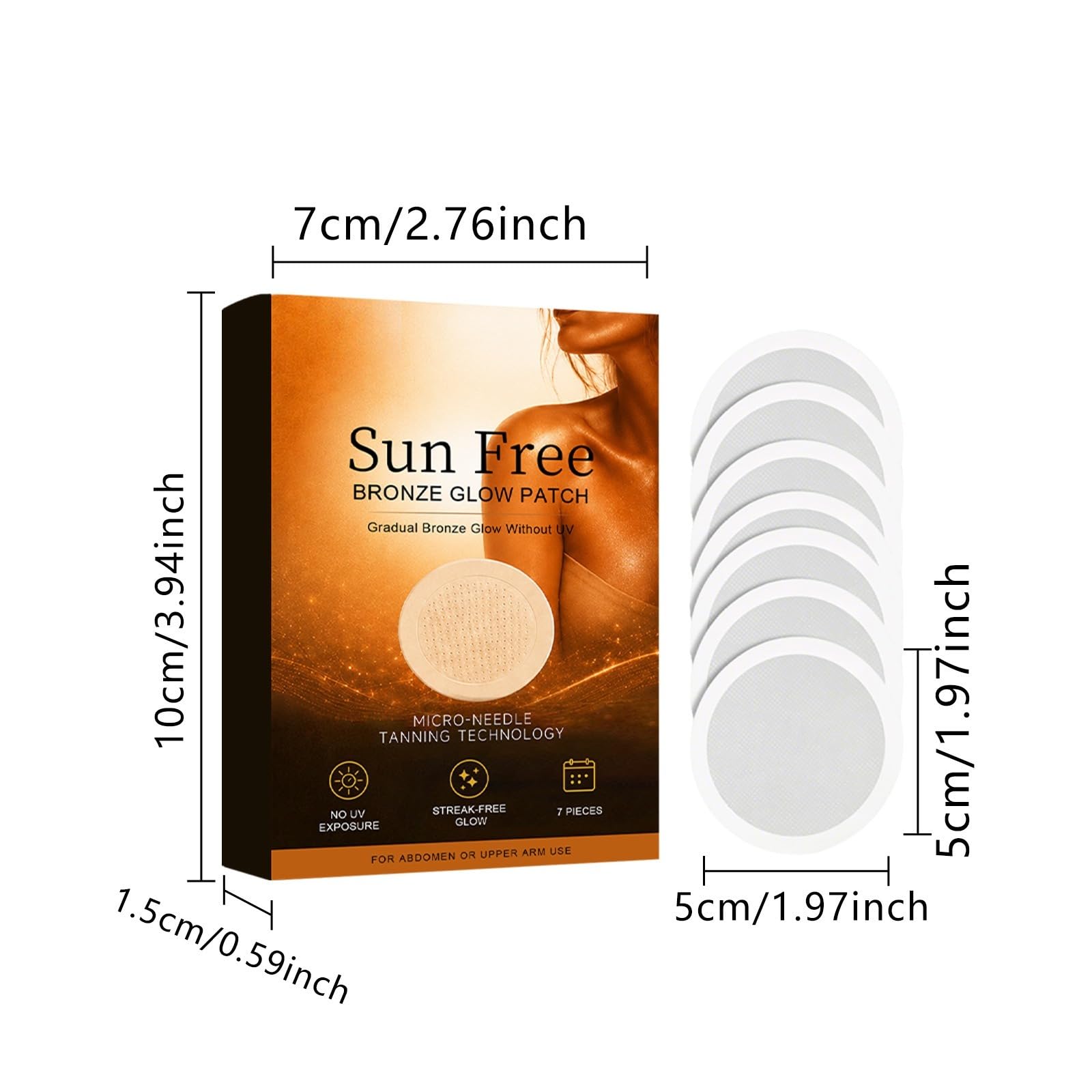 Parche autobronceador en Microneedles, pegatinas de bronceado sin sol para obtener una piel oscura y uniforme, parche de bronceado práctico para usar en casa para el cuidado de la piel