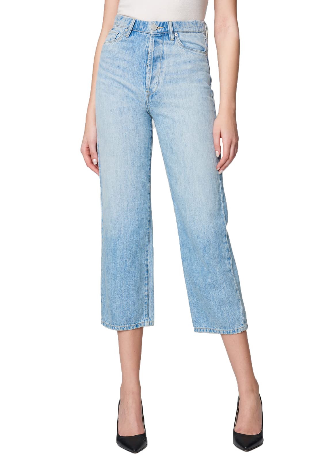 [BLANKNYC]Womens Medium Wash Five Pocket High Straight Leg Jeans, Stylish & Comfortable Pants