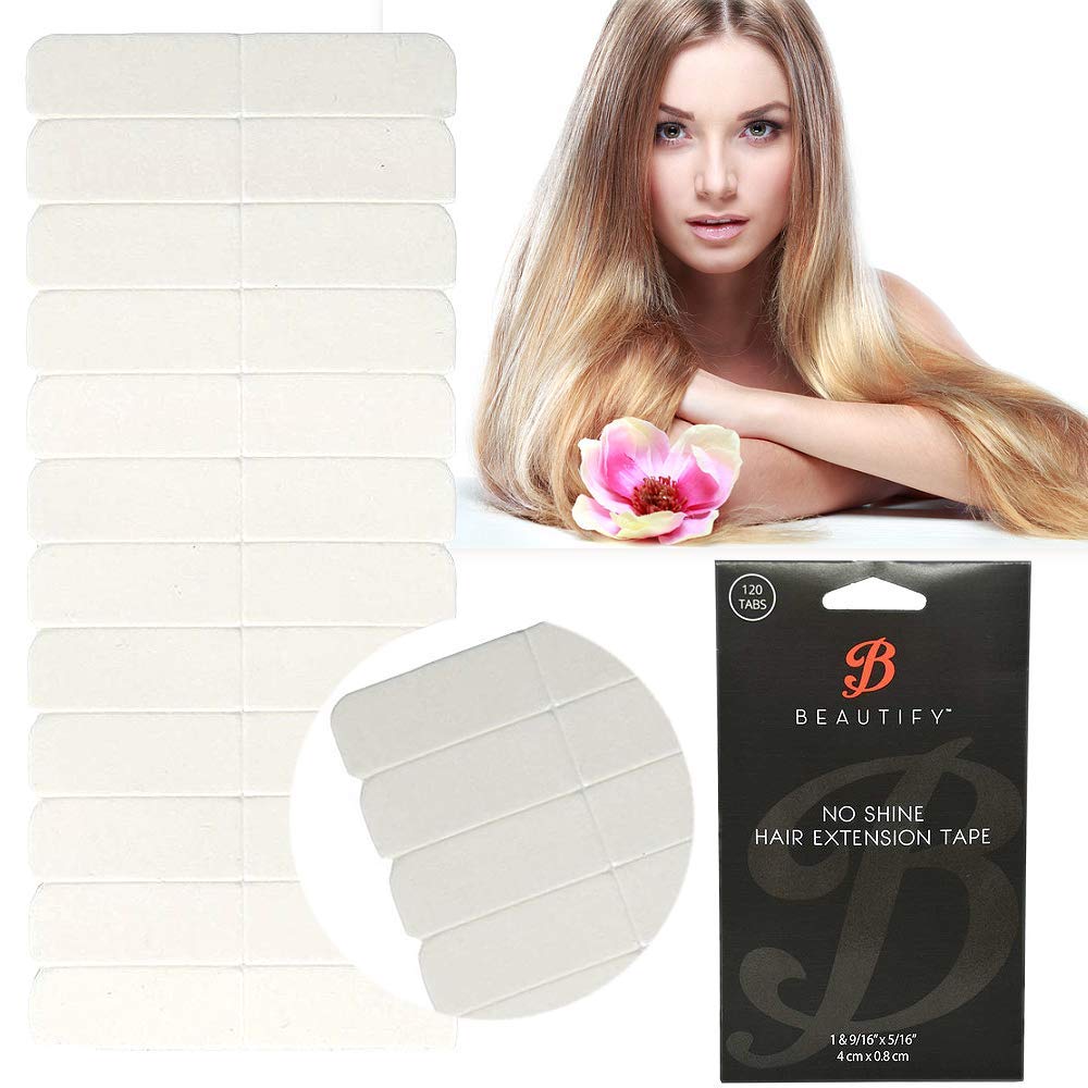 Walker Tape Beautify No Shine taśma klejąca 120 tabletek 4 cm x 0,8 cm, dwustronna taśma przedłużająca, treska do włosów, treska