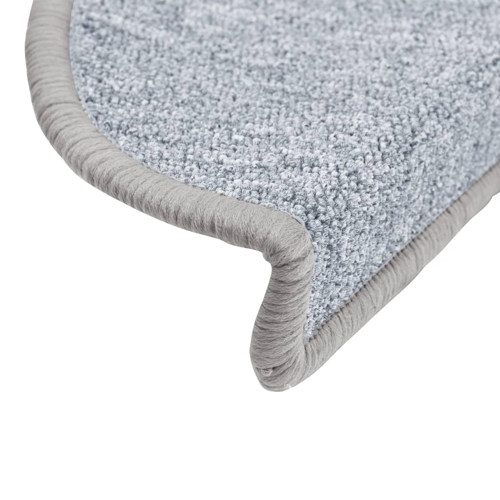 15 szt. maty na schody, jasnoszare, 56 x 17 x 3 cm, maty na schody, dywaniki na schody, samoprzylepne, nadają się do prania, antypoślizgowe, na drewniane schody wewnątrz
