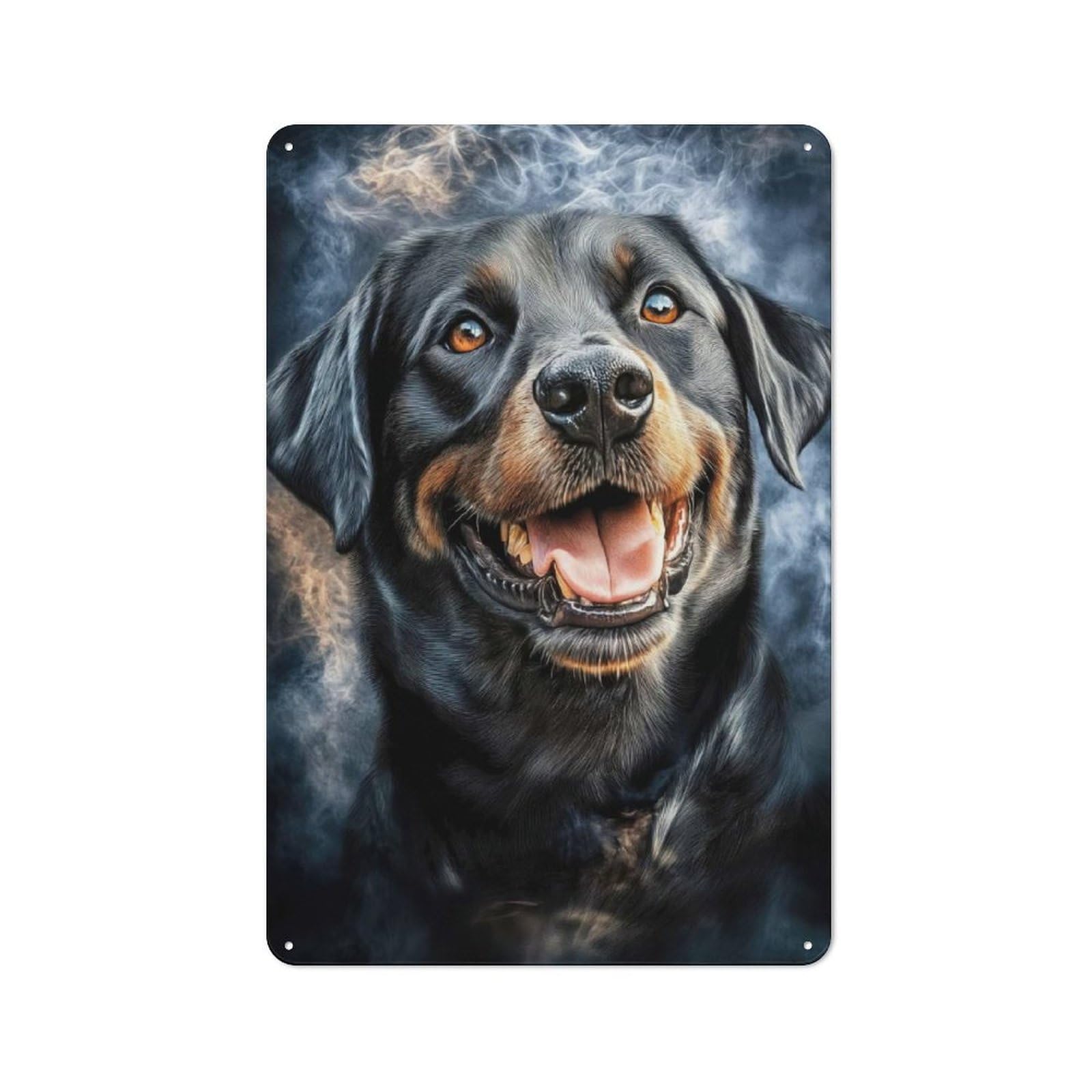 Junmoney Happy Labrador Portrait Tin Wall Plaque 30X20cm With For Living Room Or Hallway, For Garage, Workshop And Man Cave Decoration