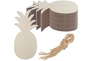 Pineapple Wood Crafts Cutouts | 20Pcs Hanging Ornaments