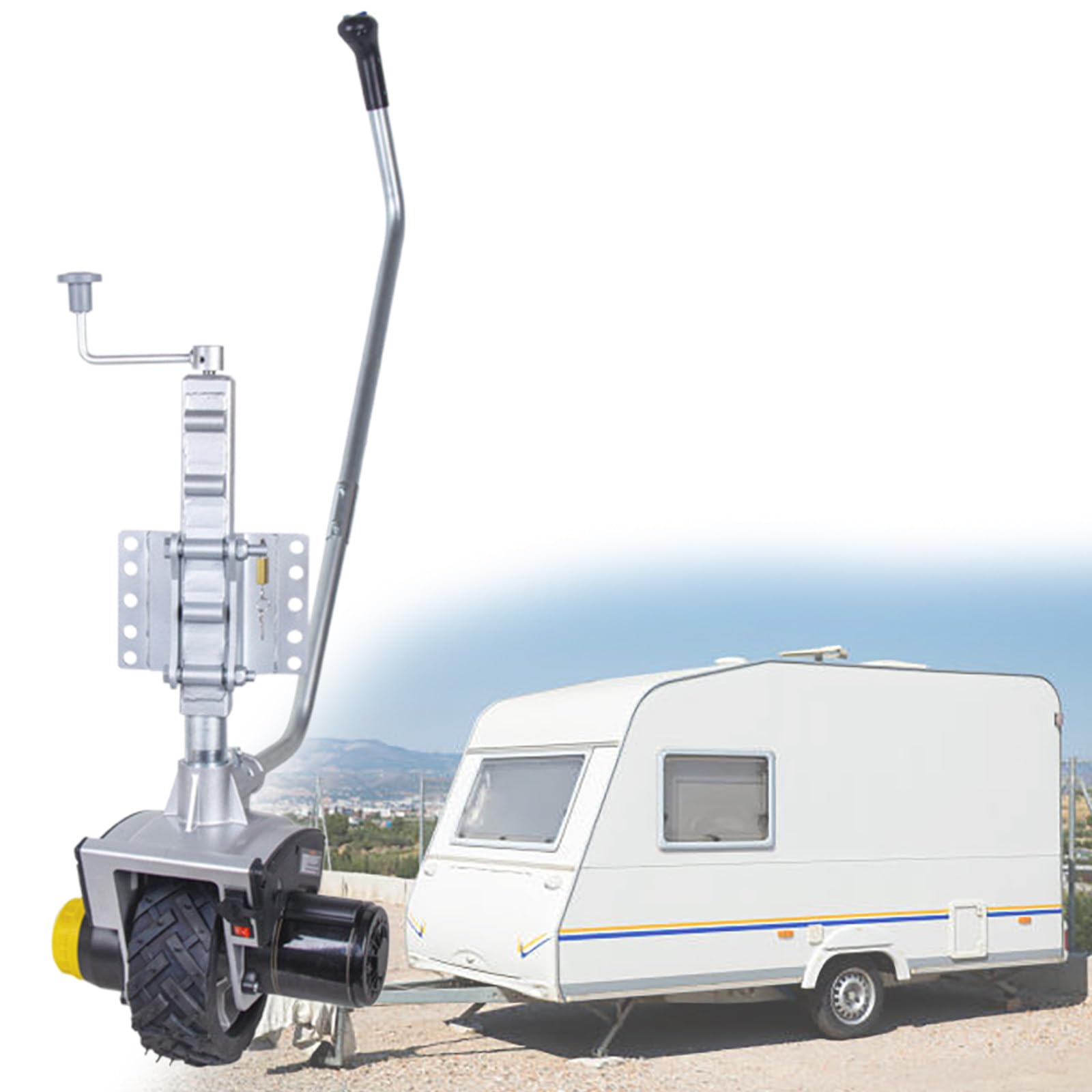 Transportador de Remolque Eléctrico, Capacidad de Remolque de 6000 LB (2722 kg), Rueda Jockey de Remolque de 550 W y 12 V con Velocidad de Movimiento de 22 pies (7 m)/min