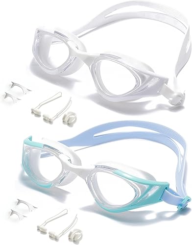 Miniatura 9 de seasprint 2PCS Swim Goggles, Super Clear View,Goggles Swimming Adult, Suitable for All Kinds of Swimming Programs Azul+Rosa,Negro