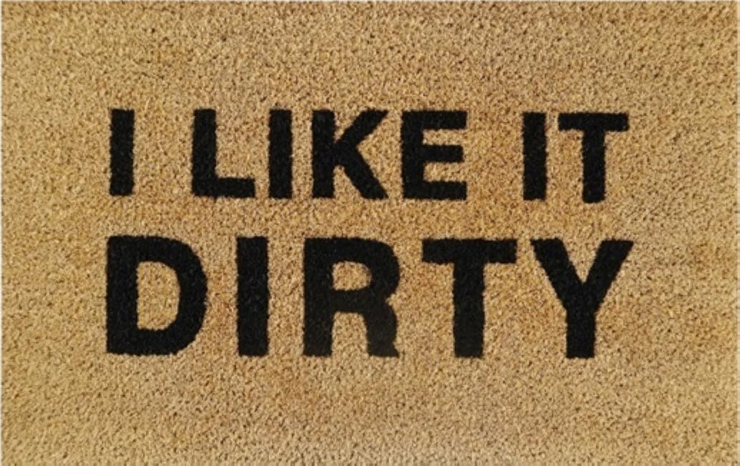 Cost Wise Natural Coir 60cm x 40cm heavy duty doormats with rubber base with funny message (i like it dirty)