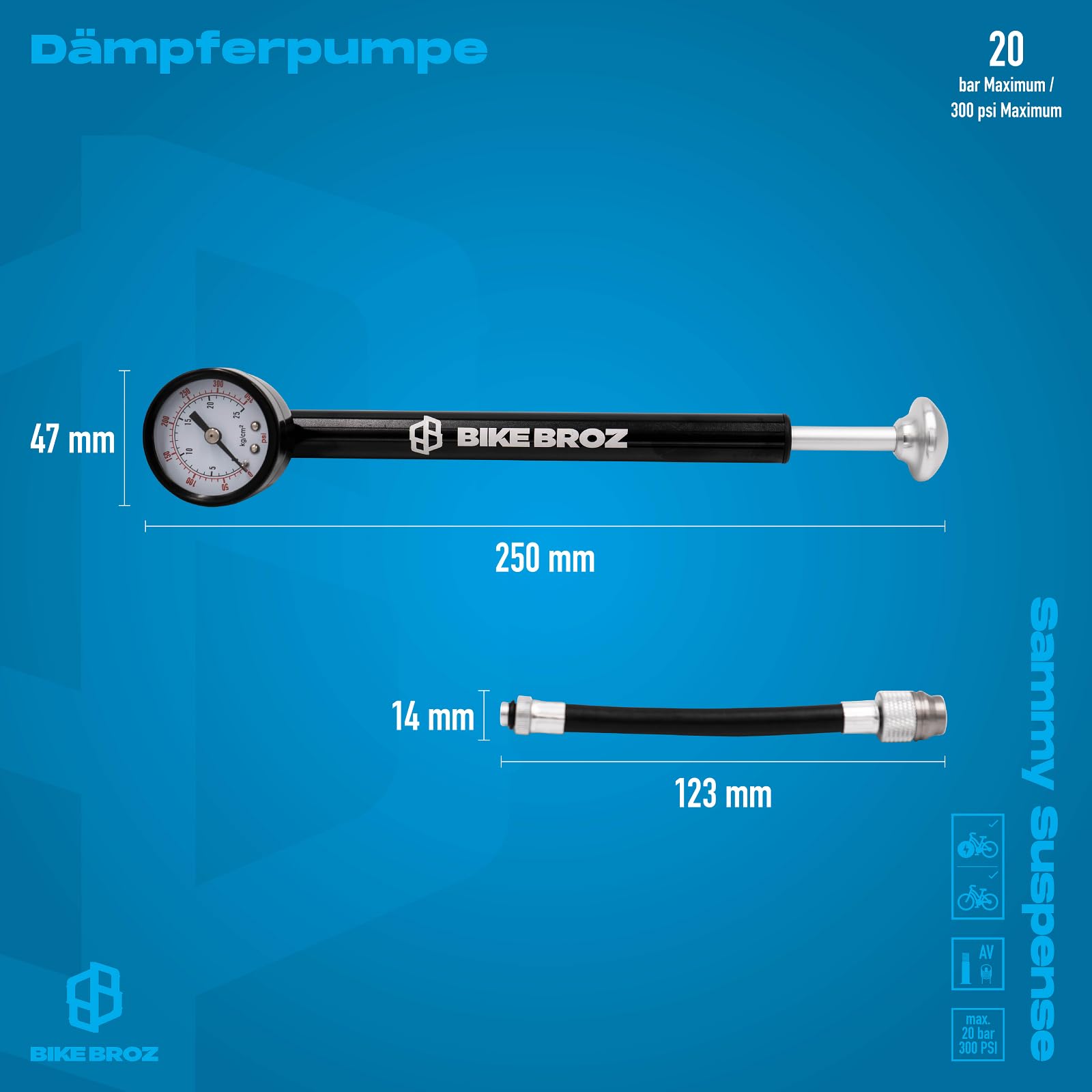 DÄMPFERPUMPE BIKEBROZ, SAMMY SUSPENSE - 2